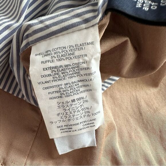 J Crew Tan Ruffle Chino Cropped Blazer | Size 2 - Picture 11 of 12